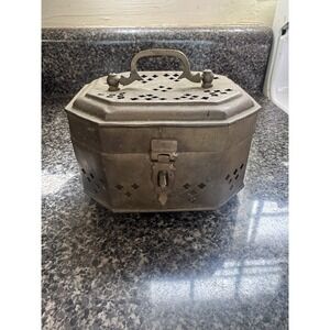 Vintage Brass Cricket Box Trinket Box Incense Potpourri Metal Lock Box